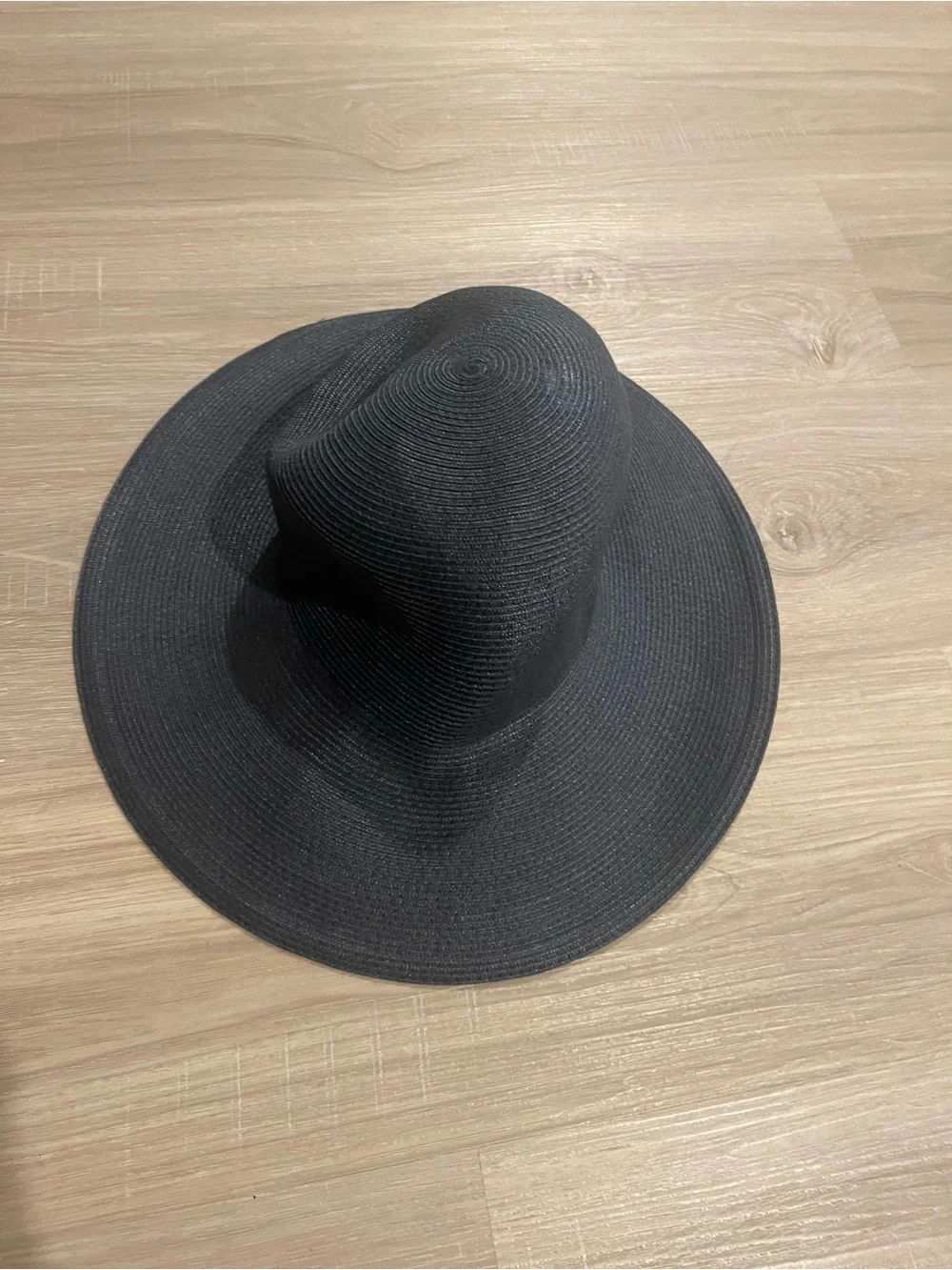 Vintage   Eric javits  Wide Brim Straw Sun Hat in Dark Navy - Picture 4 of 6